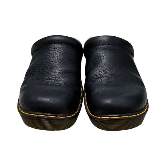 Dr Martens Chunky Platform Mules Clog Womens Size US 6 /37 Black Pebbled Leather - Picture 8 of 11